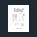 Cover of Gottlob Frege’s Begriffsschrift on a solid background, illustrating the final work in a six-book history of logic.