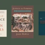 Book covers: A Theory of Justice, Justice as Fairness: A Restatement, Groundwork of the Metaphysics of Morals.
