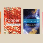 Book covers: The Methodology of Scientific Research Programmes, The Logic of Scientific Discovery, The Structure of Scientific Revolutions, Criticism and the Growth of Knowledge.