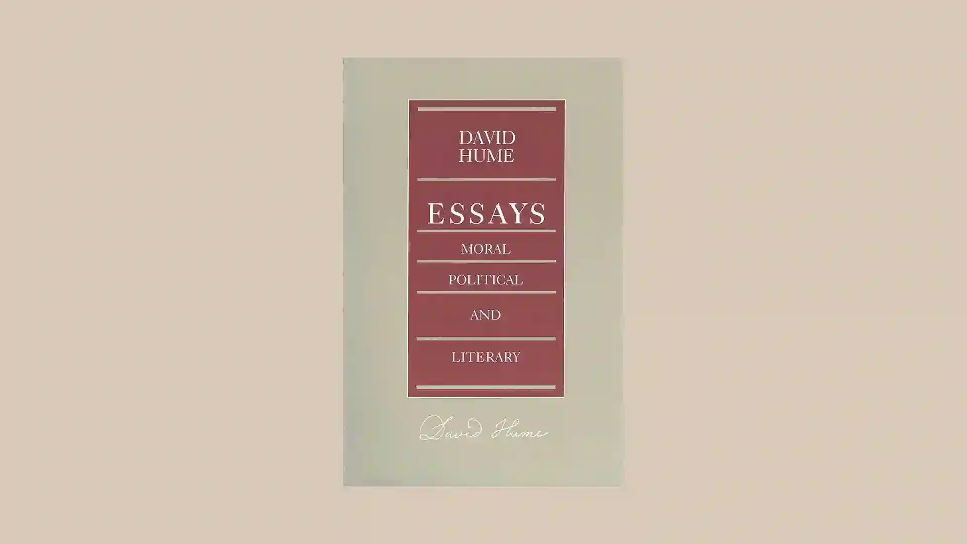 Book covers: Essays, Moral, Political, and Literary.